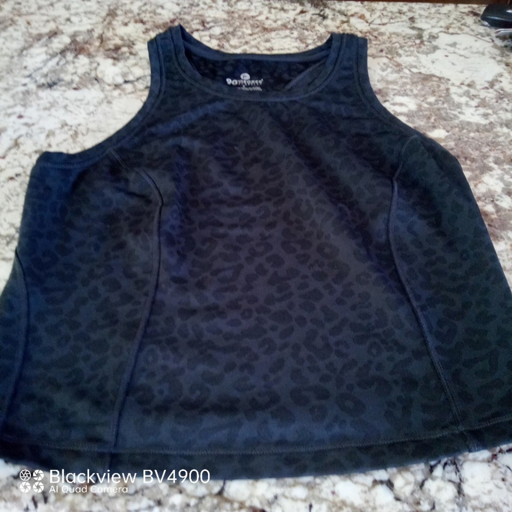Women's 90 Degree by Reflex - Black Ribbed Raceback Cropped Tank - Small